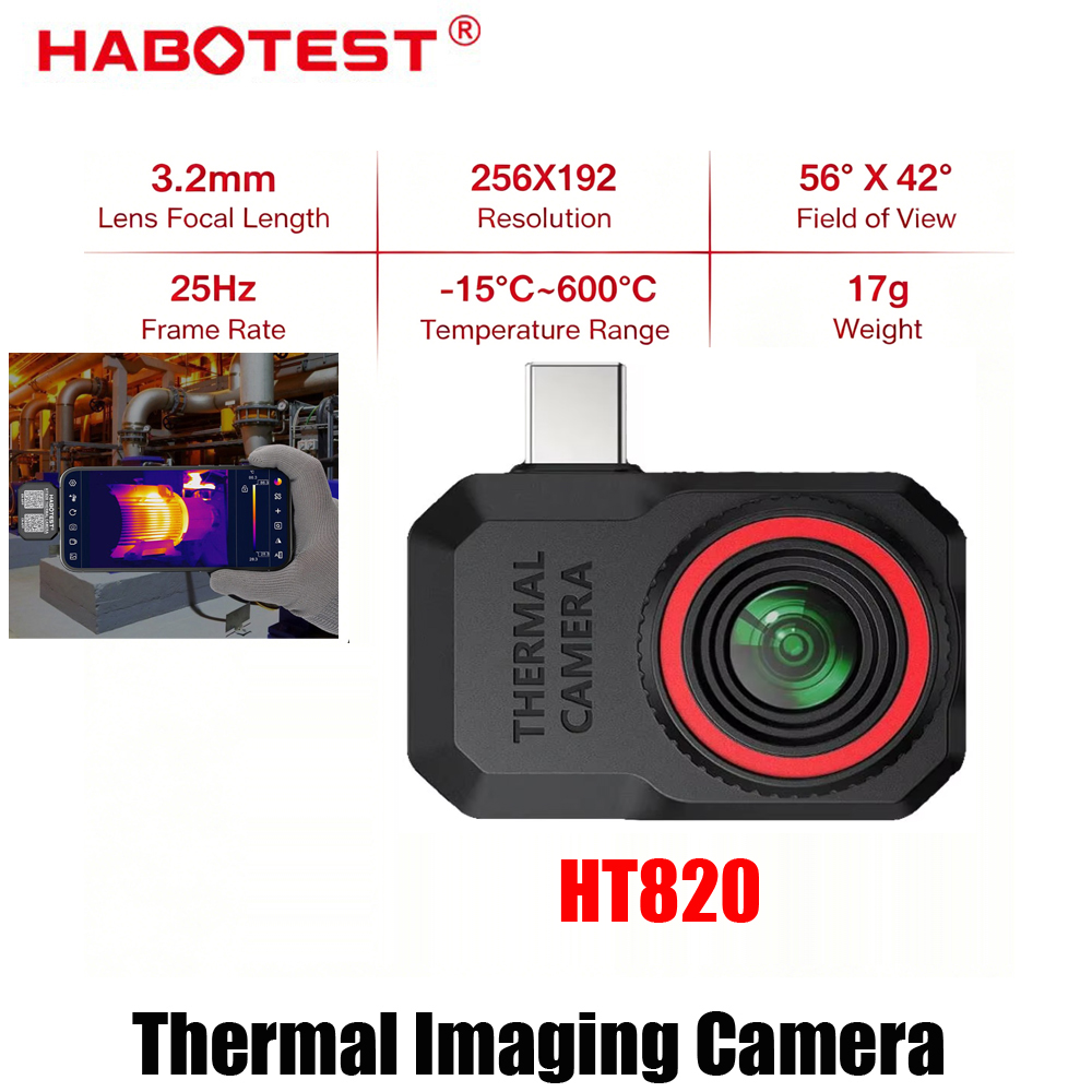Thermal Imaging Camera 256X192 - Kamera Termal Ponsel HABOTEST HT820 Baru