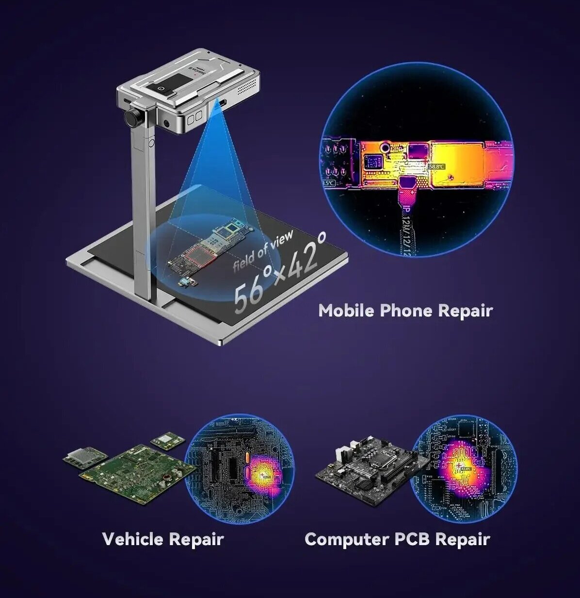 Pcb Short Circuit Thermal Diagnostics - LANGCHI ShortCam III 4K Peralatan Pencitraan
