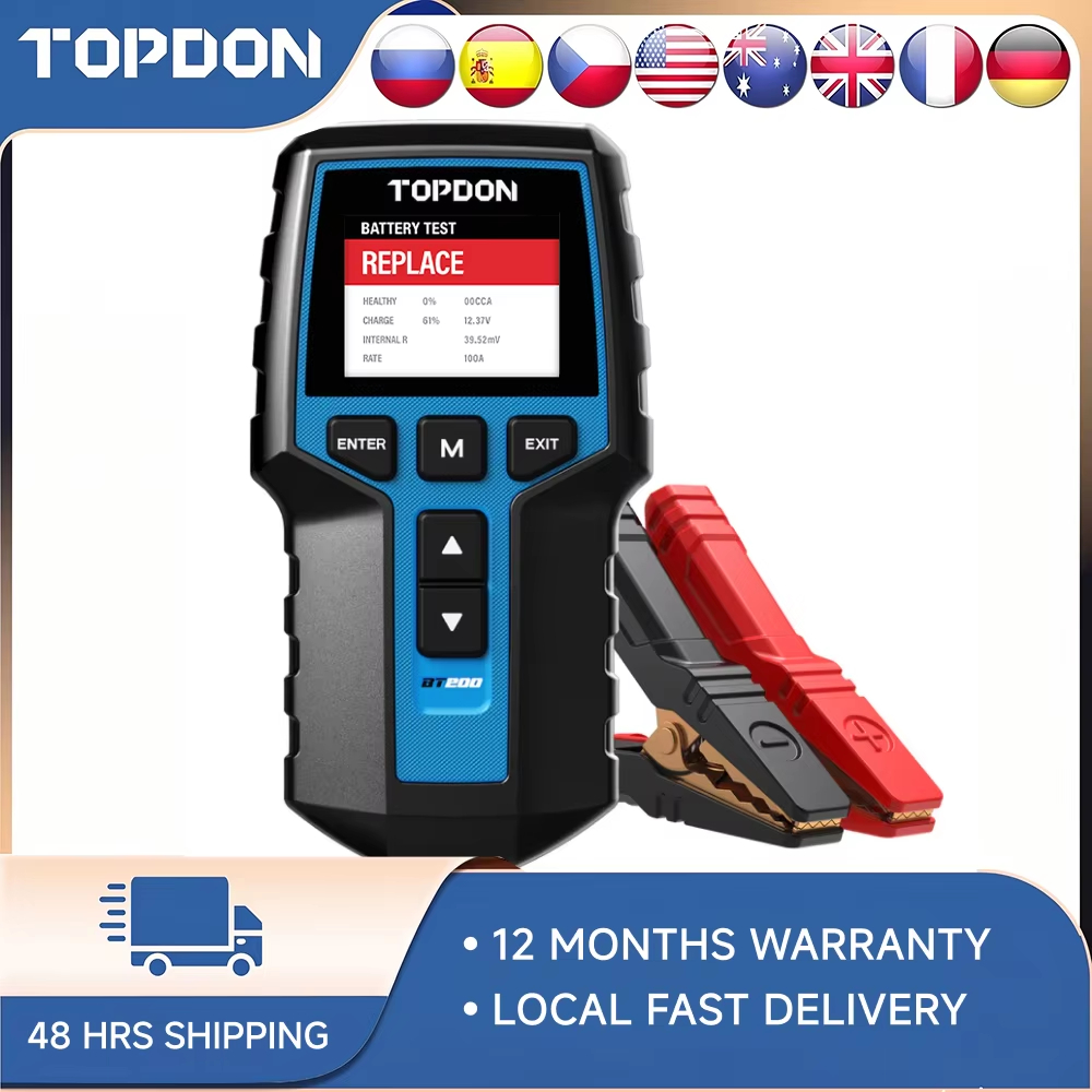 Topdon Tc001 Thermal Camera - TOPDON BT200 Penguji Baterai Mobil, 12V/24V,