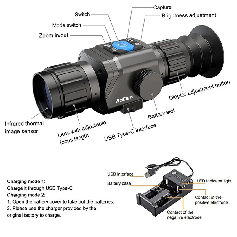 Monokuler Termal Berburu 1600m - Thermal Scope Night Vision Monocular ulasan dan harga